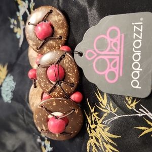 Paparazzi Red & Brown Coconut Bracelet